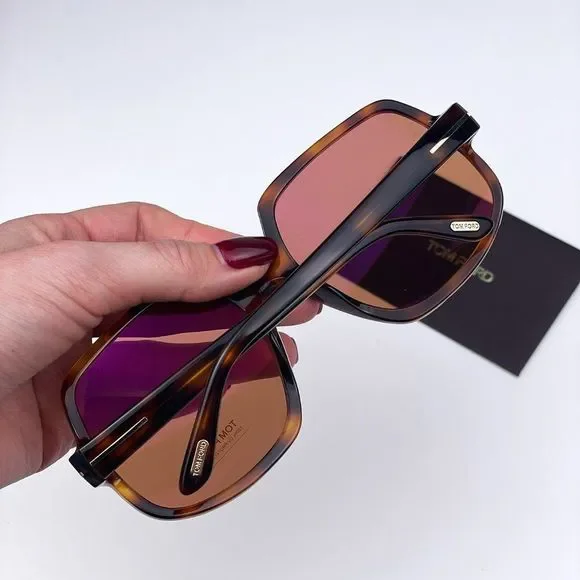 Tom Ford FT0992 DELPHINE 52E Sunglasses Havana Brown Oversized Women - Picture 6 of 12